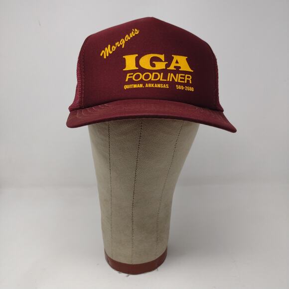 Vintage IGA Foodliner Trucker Hat Mesh Back Snapback Arkansas Red OSFA - Picture 2 of 13